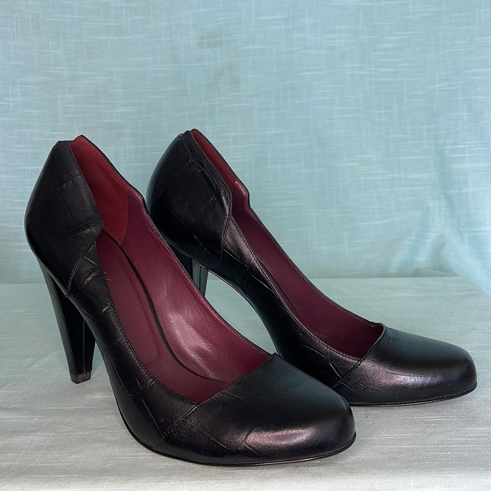 Botkier | Tori 4” Cone Heel | Black Leather | Crocodile | 39 | Brand New WOT